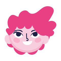 young man face cartoon character portrait icon