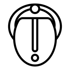 Tongue steel piercing icon. Outline tongue steel piercing vector icon for web design isolated on white background