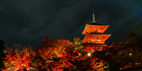 Kiyomizu-dera temple lighting show