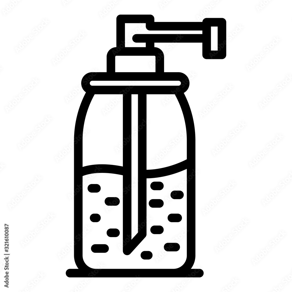 Poster dispenser soap icon. outline dispenser soap vector icon for web design isolated on white background