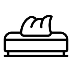 Wet wipes box icon. Outline wet wipes box vector icon for web design isolated on white background