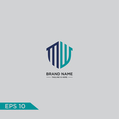 Letters MW security Home Shield Creative Business Logo