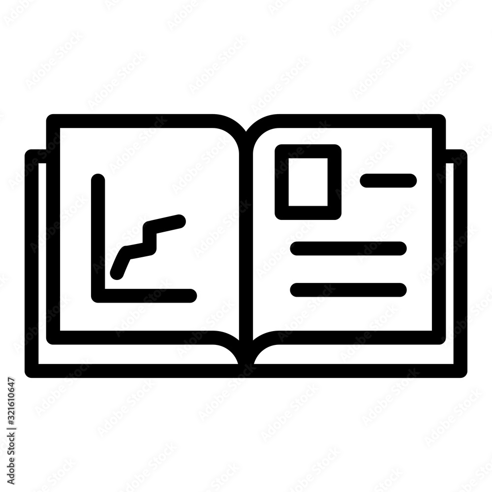 Poster brand open book icon. outline brand open book vector icon for web design isolated on white backgroun