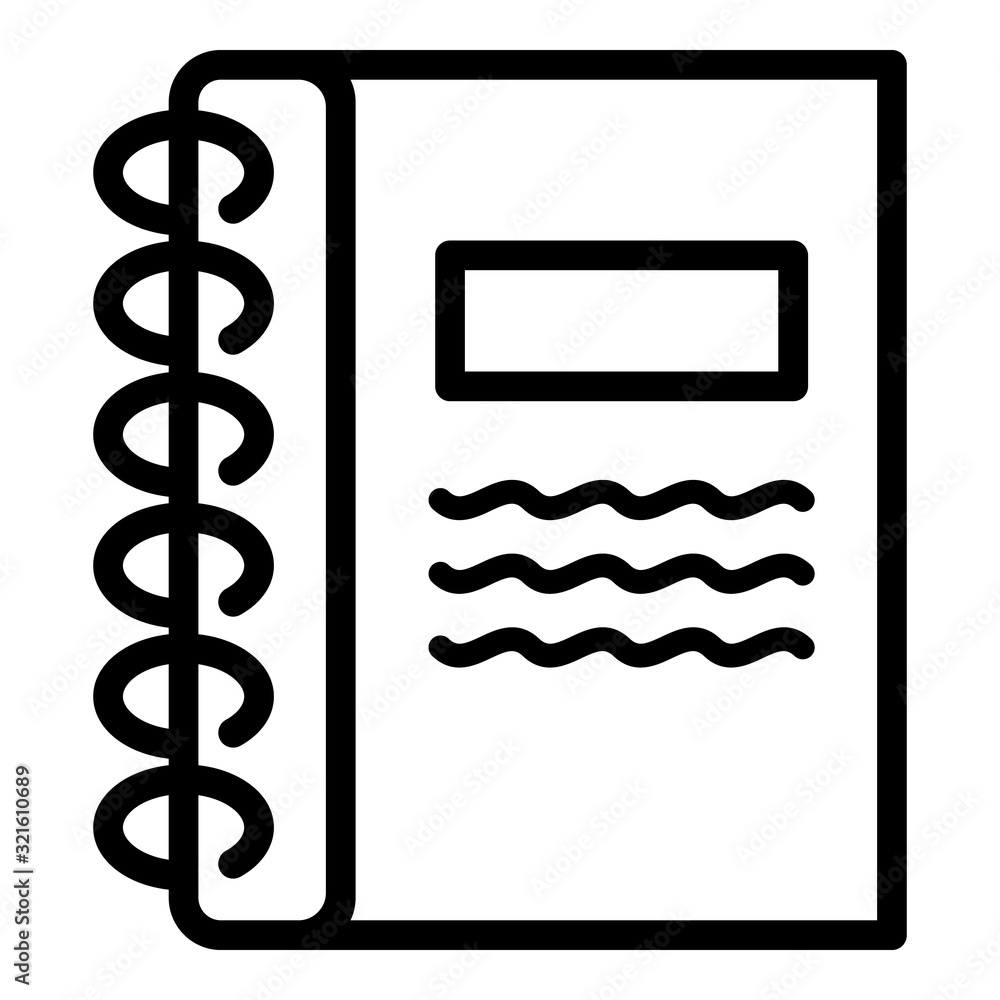 Poster carton notebook icon. outline carton notebook vector icon for web design isolated on white backgroun