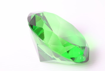 green diamond on white surface