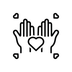 Obraz premium Black line icon for relationship 