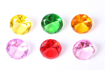 Fototapeta premium Colorful diamond on white background