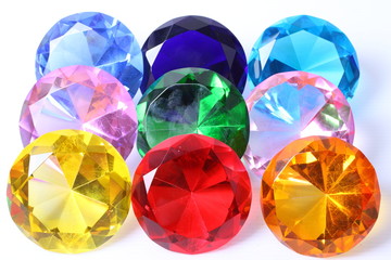 Fototapeta premium Colorful diamond on white background