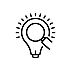Black line icon for insight 