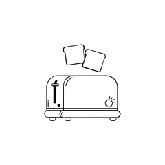 Toaster Icon, Linear style sign for mobile concept and web design, Toaster symbol illustration