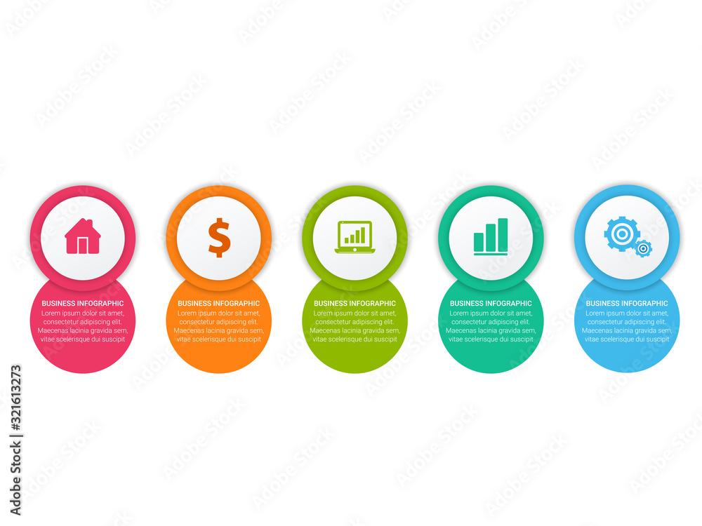 Poster business data visualization. process chart. abstract elements of graph, diagram with steps, options,