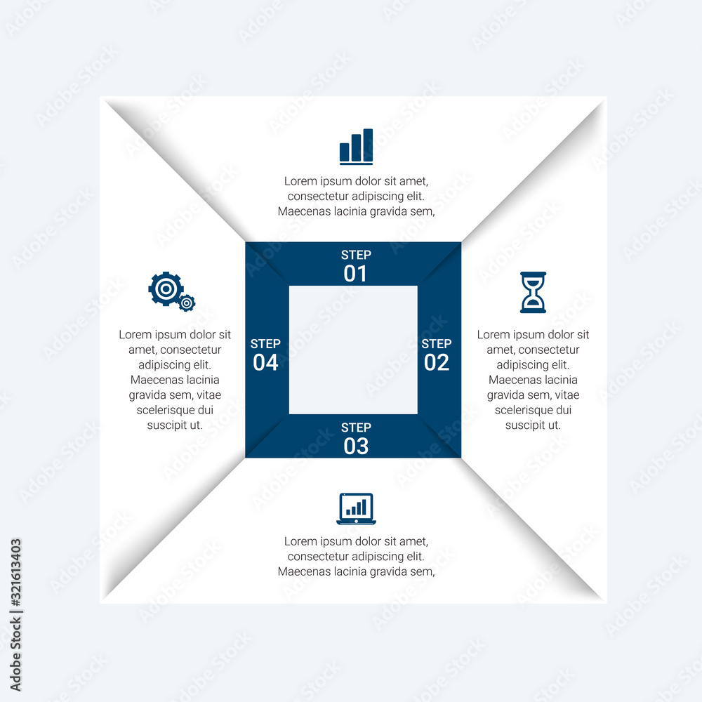 Poster business data visualization. process chart. abstract elements of graph, diagram with steps, options,