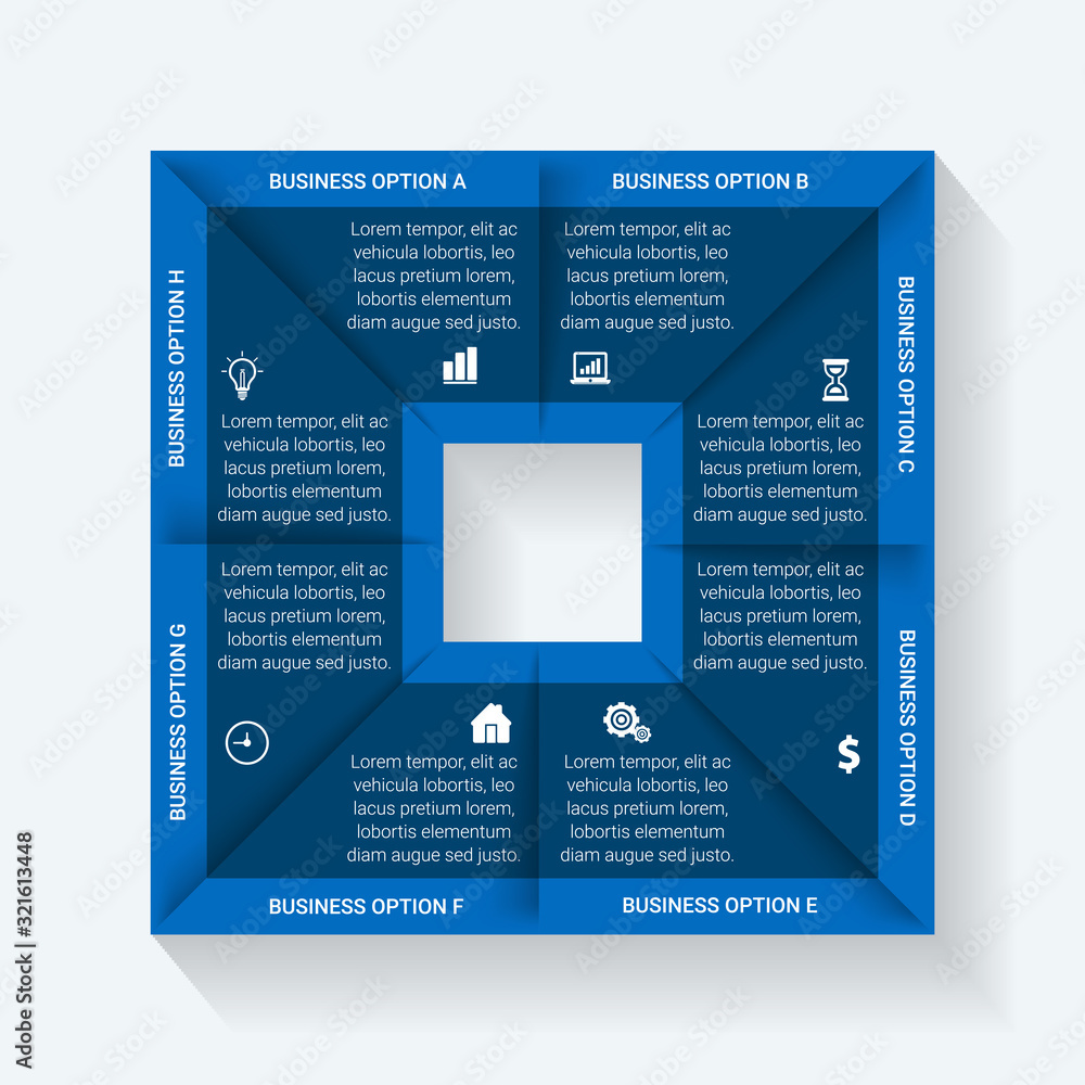 Poster business data visualization. process chart. abstract elements of graph, diagram with steps, options,