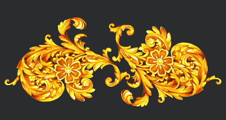 Decorative abstract composition in Baroque style