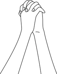 お祈りする女性の手元