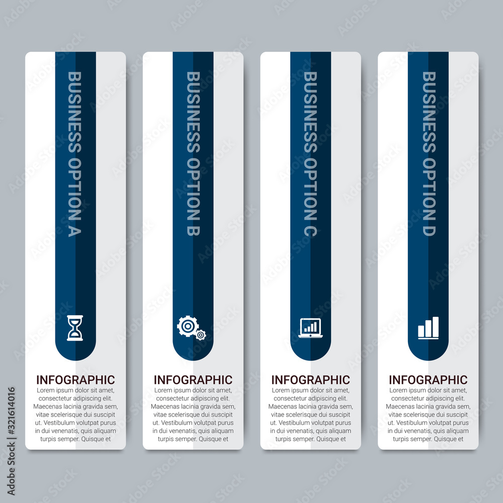 Poster business data visualization. process chart. abstract elements of graph, diagram with steps, options,