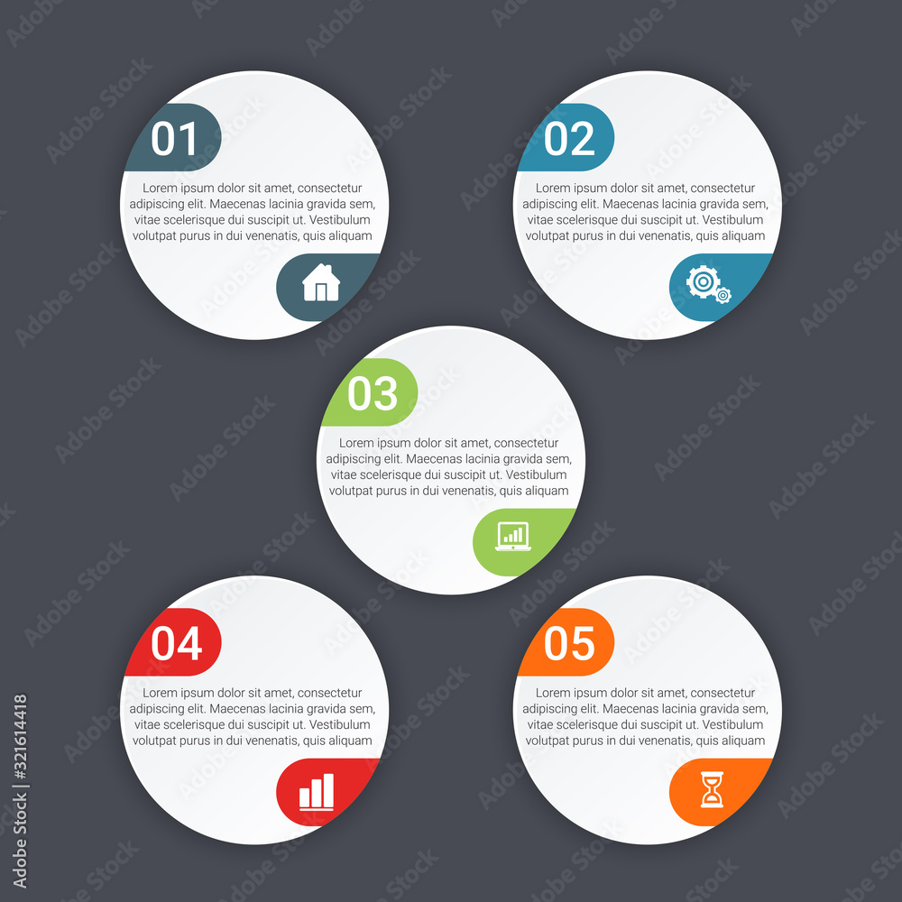 Poster vector infographic label design template with icons and options or steps. can be used for process di