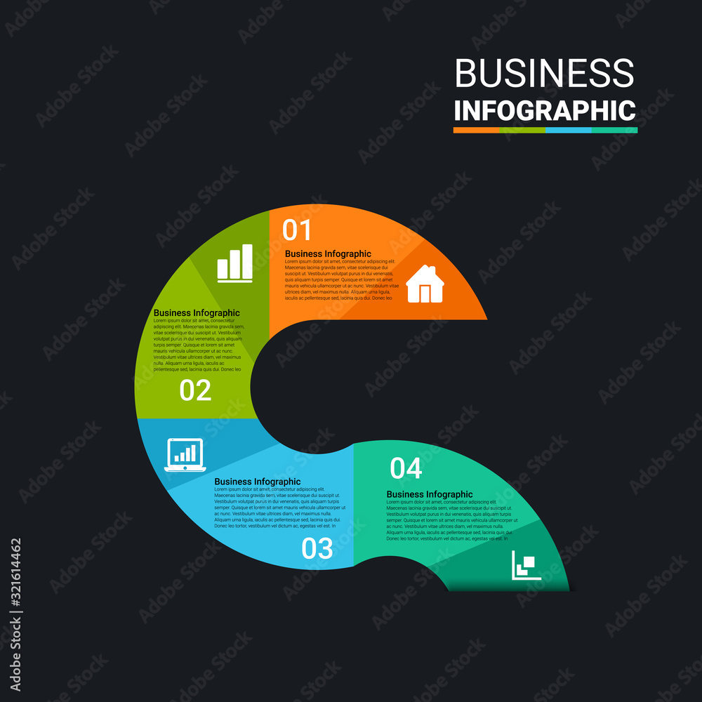 Poster vector infographic label design template with icons and options or steps. can be used for process di