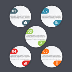 Obraz premium Vector Infographic label design template with icons and options or steps. Can be used for process diagram, presentations, workflow layout, banner, flow chart, info graph.