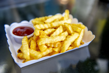 French fries Delicious with tomato sauce