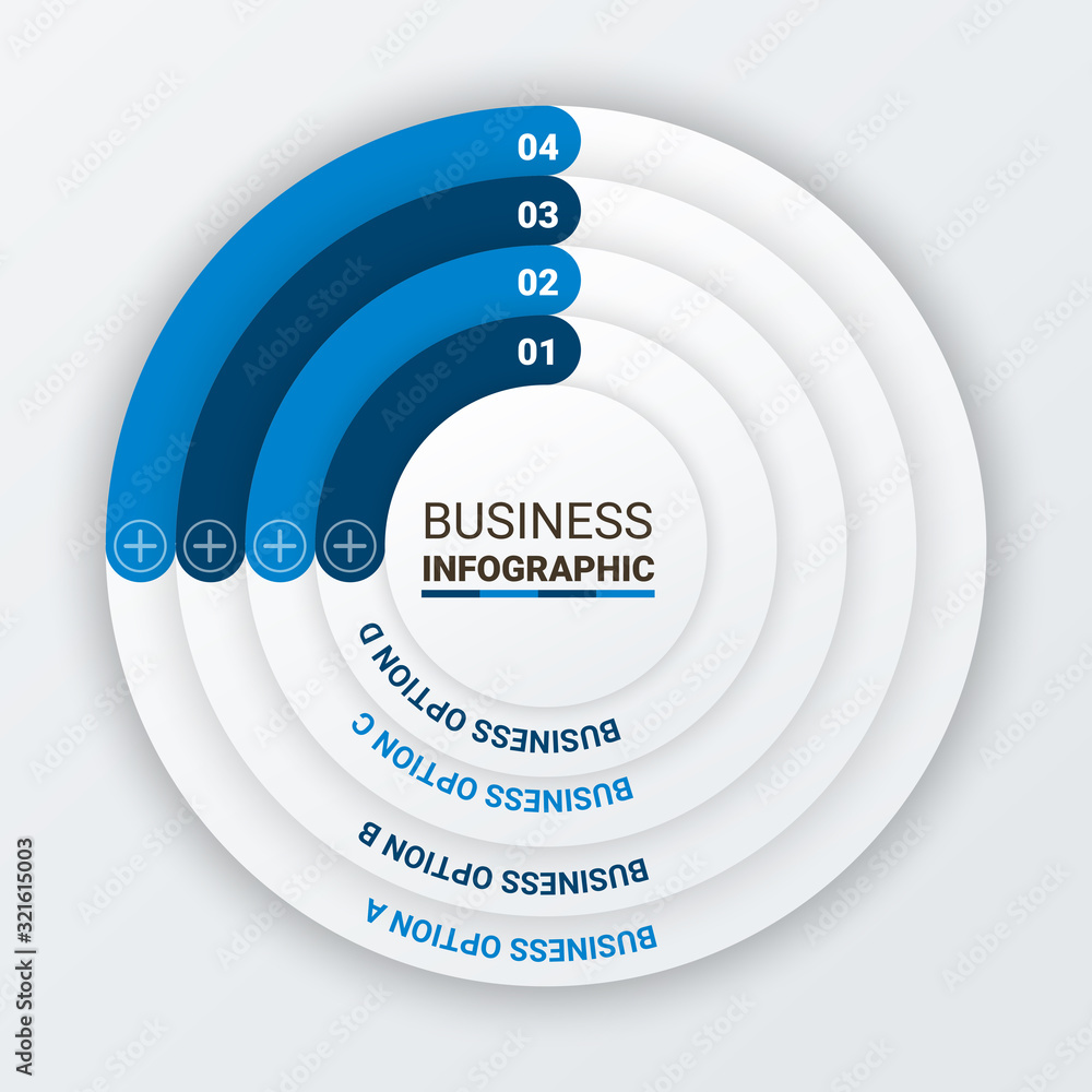 Poster abstract 3d infographic template with steps for success. business circle template with options for b