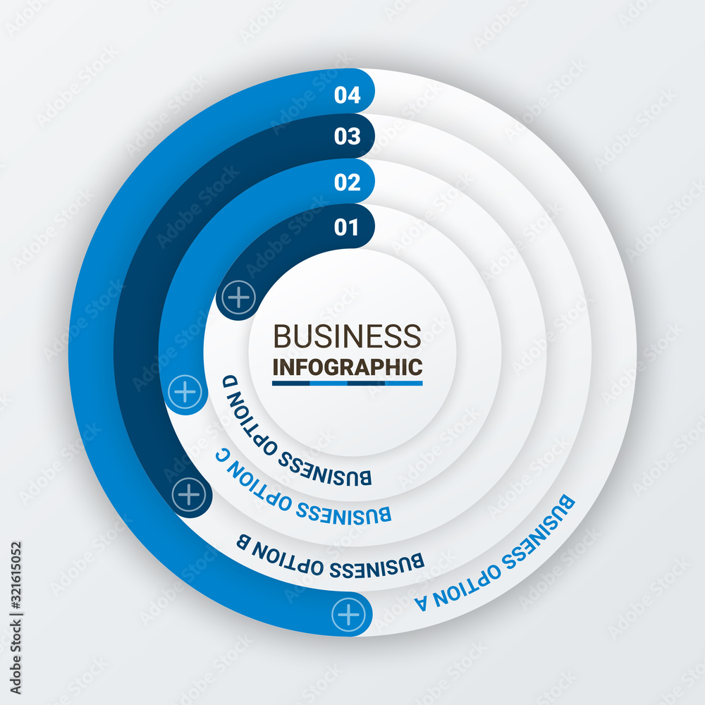Poster abstract 3d infographic template with steps for success. business circle template with options for b