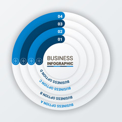 Abstract 3D infographic template with steps for success. Business circle template with options for brochure, diagram, workflow, timeline, web design. Vector EPS 10