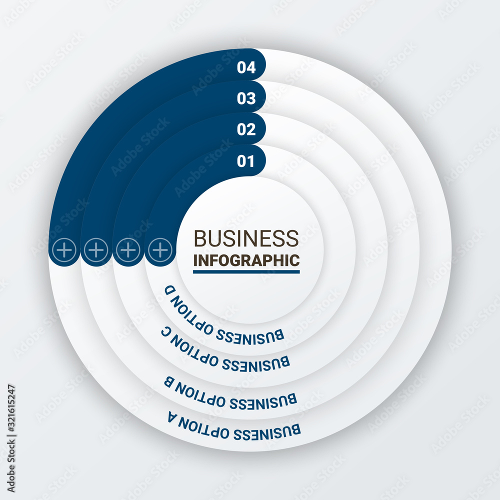 Poster abstract 3d infographic template with steps for success. business circle template with options for b