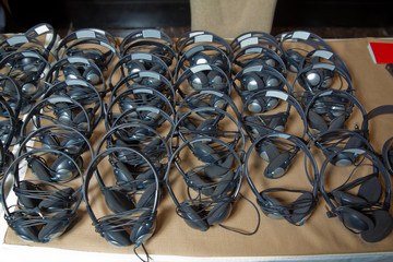headphones used for simultaneous translation equipment simultaneous interpretation equipment . A...