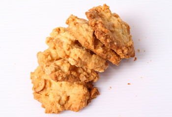 Cookies on a white background.