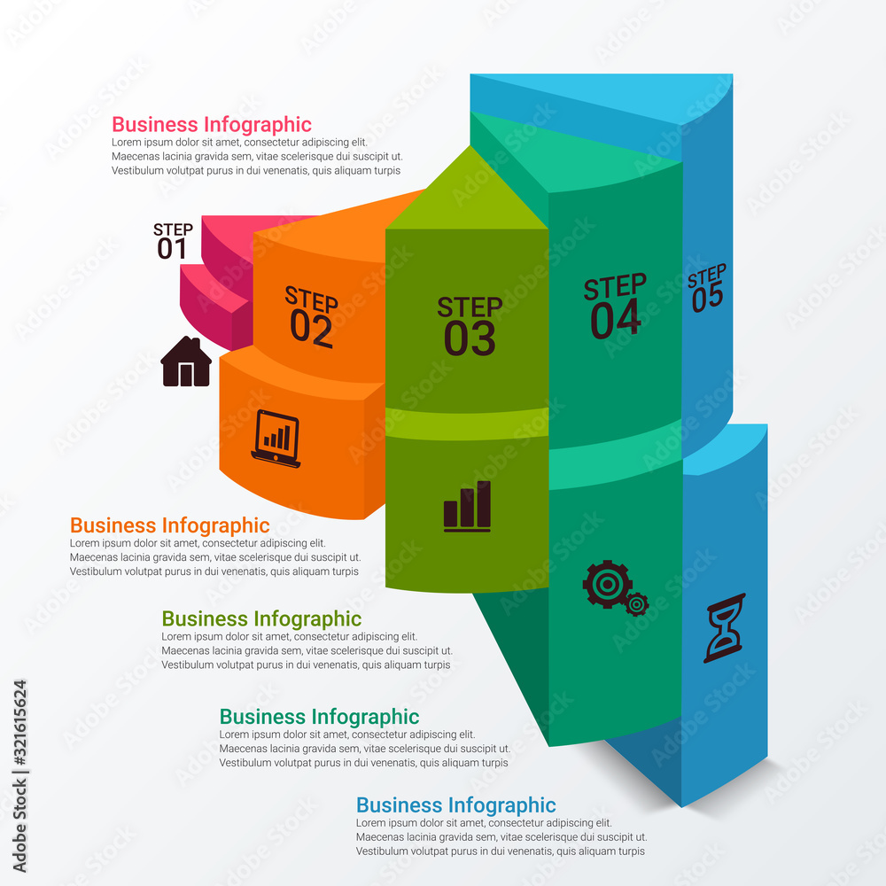 Poster infographic design element and number options. business concept with steps. can be used for workflow