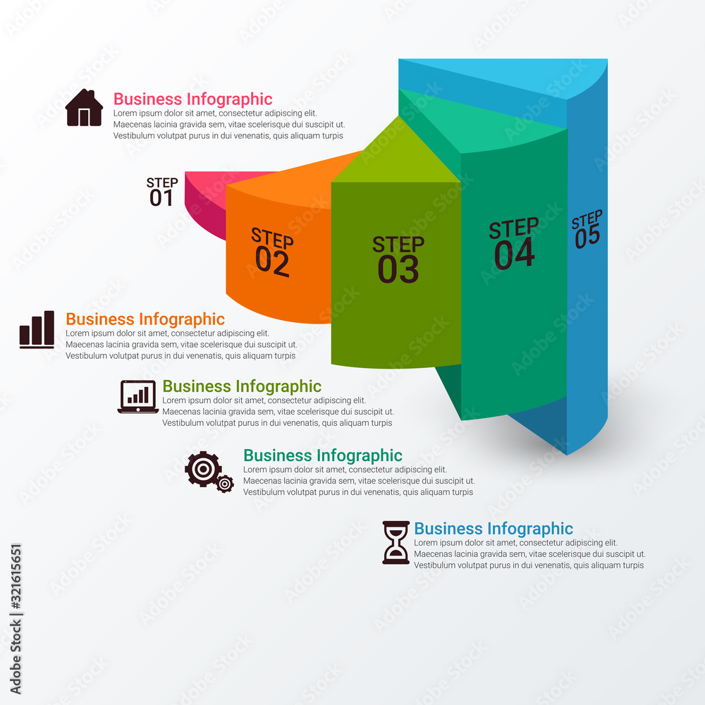 Poster infographic design element and number options. business concept with steps. can be used for workflow