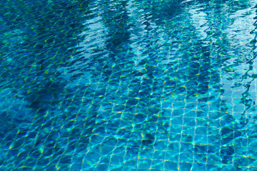 Swimming pool tiles, water surface