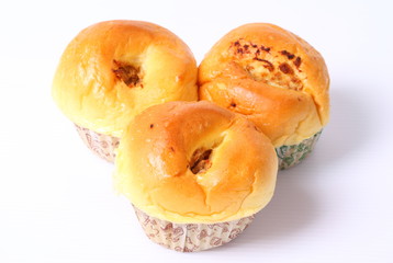 bun bread fill with custard cream