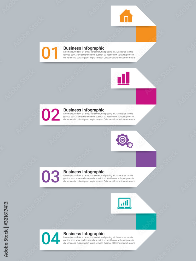 Poster vector infographic thin line design with icons and options or steps. infographics for business conce