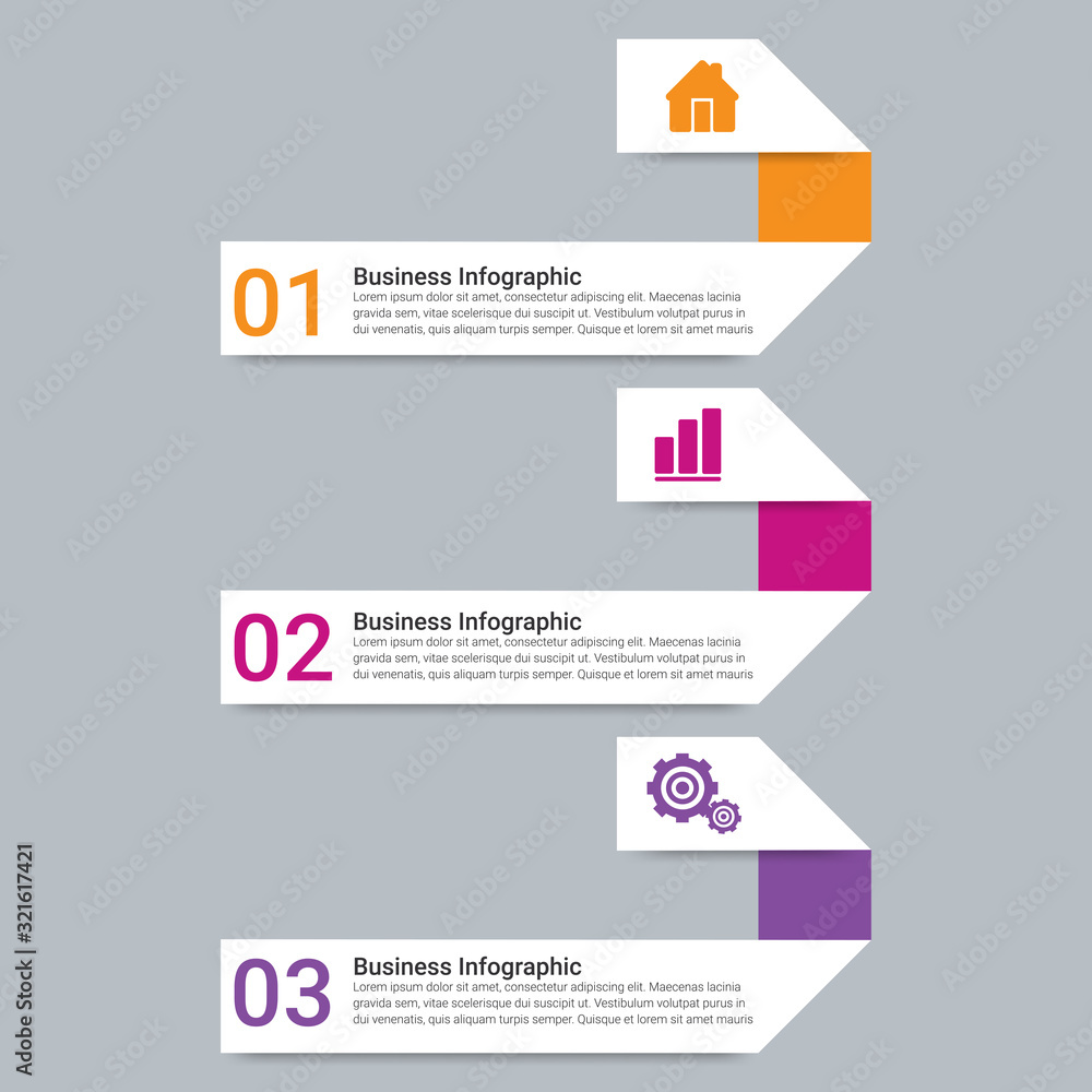 Poster vector infographic thin line design with icons and options or steps. infographics for business conce