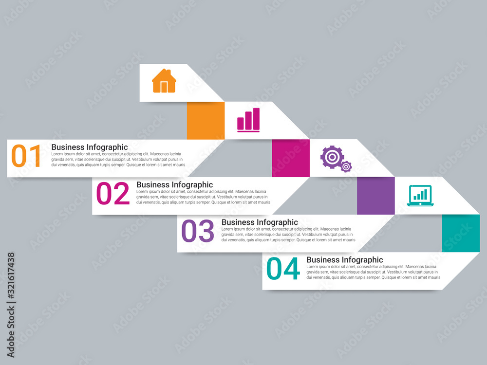 Poster vector infographic thin line design with icons and options or steps. infographics for business conce
