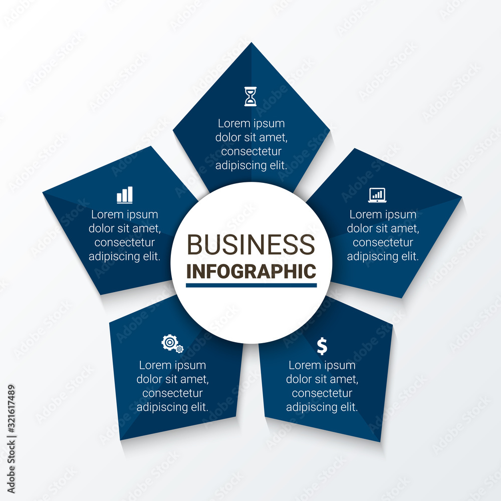 Poster vector infographic thin line design with icons and options or steps. infographics for business conce