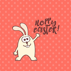 Easter greeting card with rabbit and text