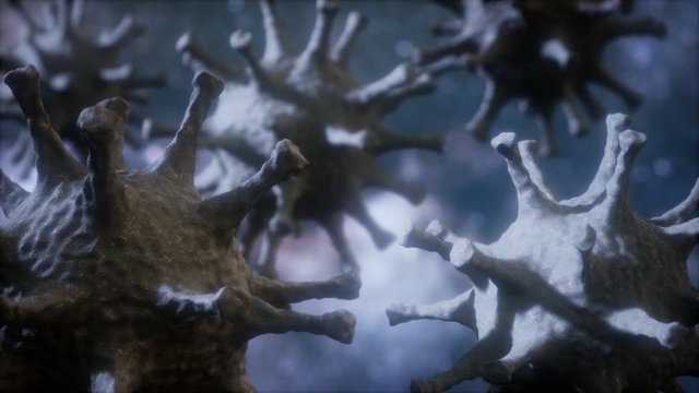 Coronavirus MERS. rotation loop. 3D virus animation