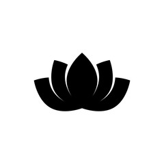 Black Lotus Flower icon isolated on white background