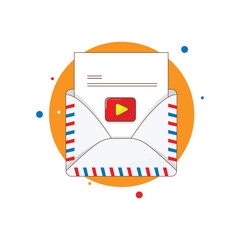 design concepts receive video emails - Illustration vector