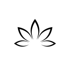 Black Lotus Flower icon isolated on white background