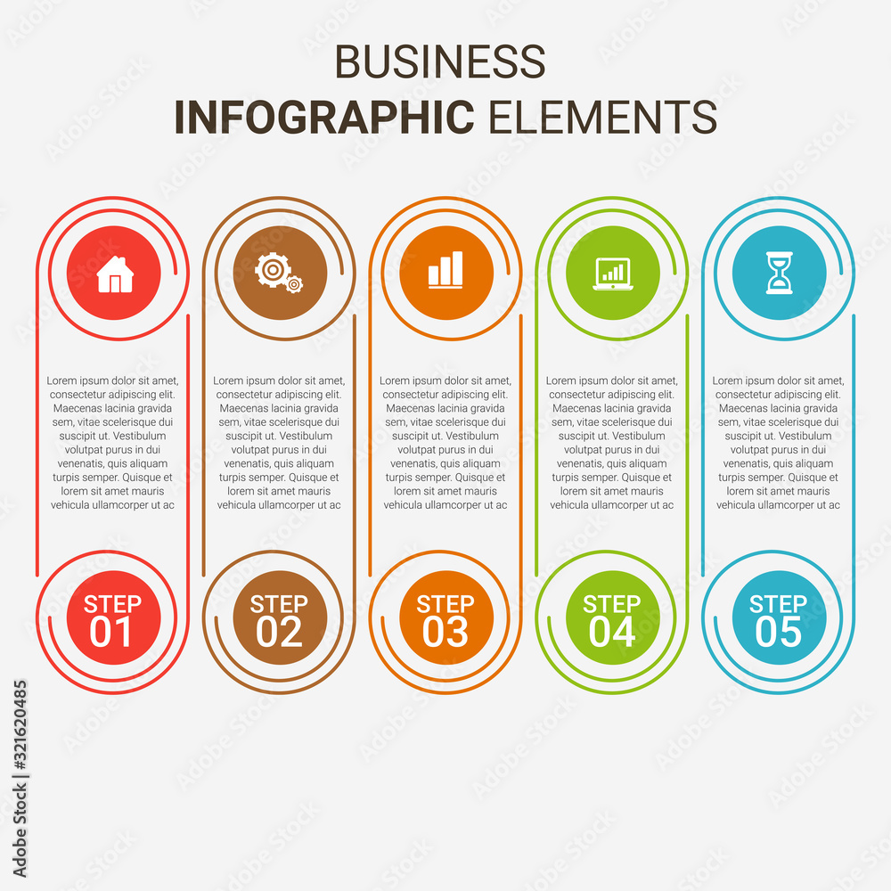 Poster vector infographic thin line design with icons and options or steps. infographics for business conce
