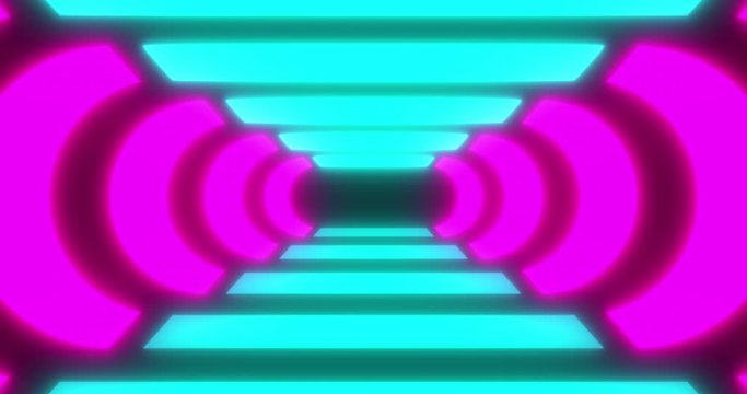 VJ loop sci-fi futuristic tunnel in rounded rectangle form