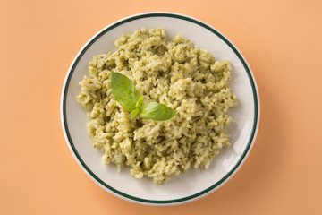 Green rice typical  food ecuadorian