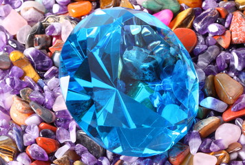 Blue diamond and beautiful gems 