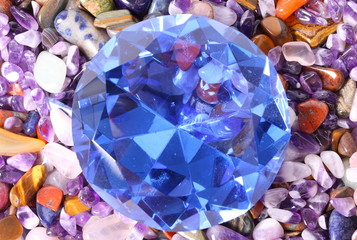 Blue diamond and beautiful gems 