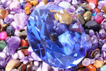 Blue diamond and beautiful gems 
