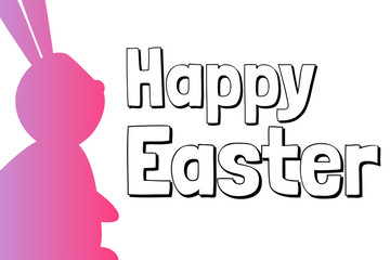 Happy Easter holiday concept. Template for background, banner, card, poster with text inscription. Vector EPS10 illustration.